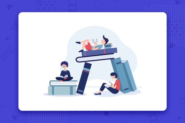 图书阅读场景矢量概念插画 Read Book Everywhere vector illustration concept