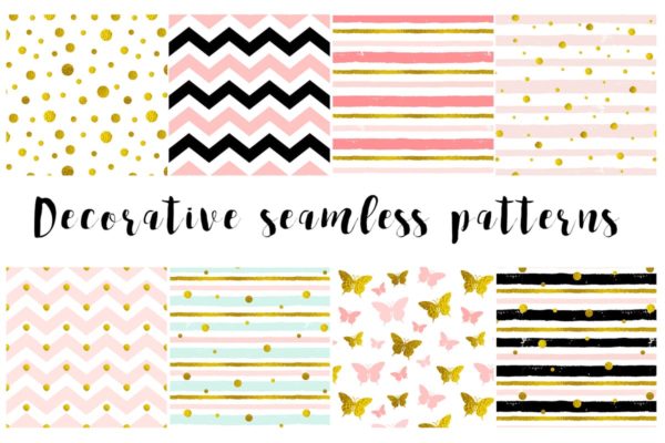 装饰印花图案无缝背景纹理 Decorative Seamless Patterns