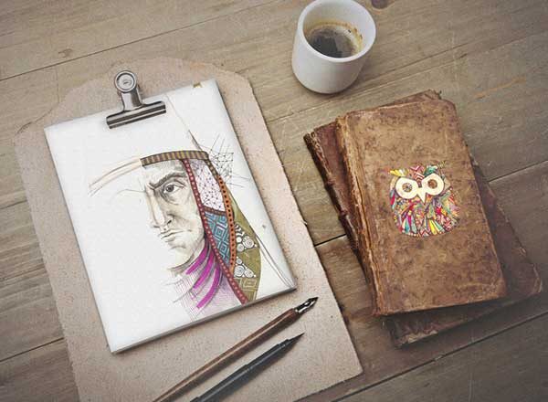 写生素描绘画作品展示样机 Sketchbook mock up set