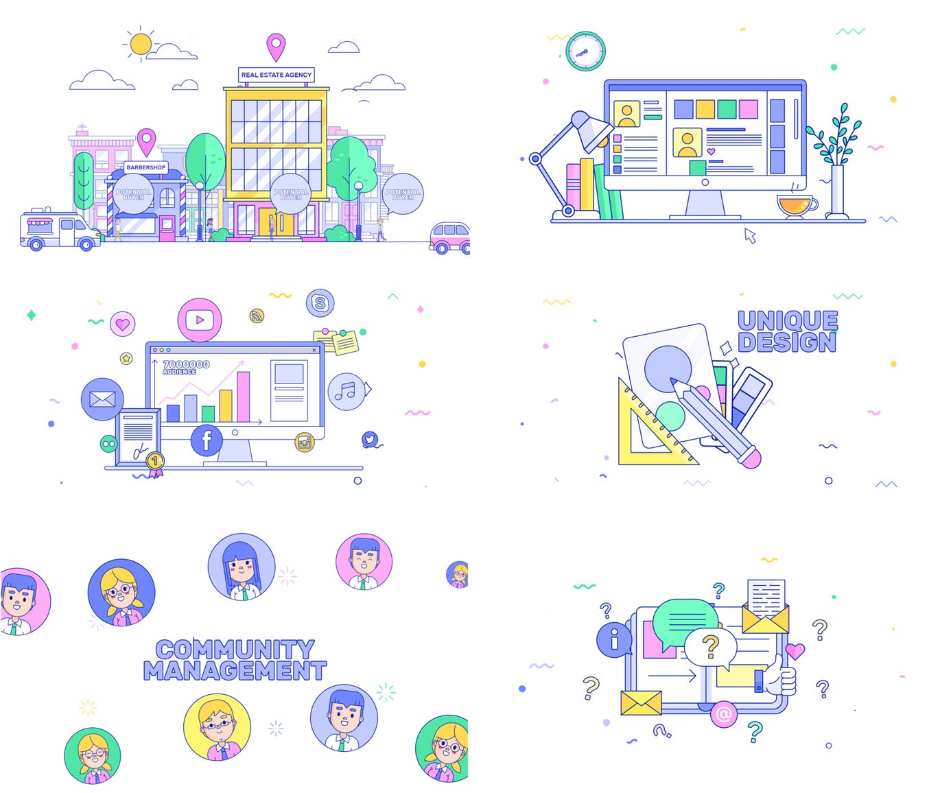 70款互联网场景化概念插画PSD模板合集 Explainer Graphics Toolkit插图(5)