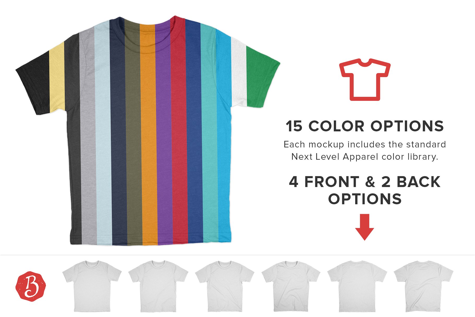 圆领纯棉T恤样机 Next Level 3312 Youth Shirt Mockups插图(1)