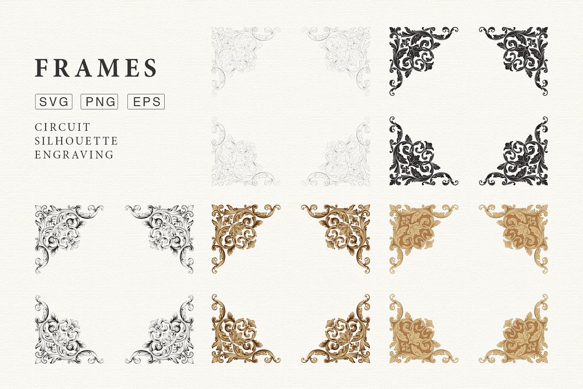 华丽复古风格页面装饰插画套装插图(4)