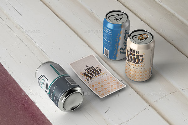 啤酒330毫升易拉罐展示样机下载 Beer Can 330 ml Mock-up [psd]