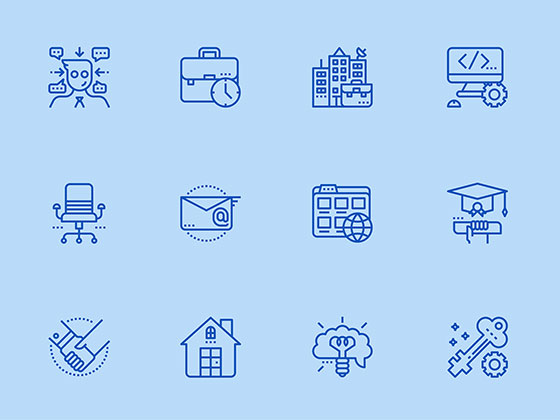 36 枚工作简历线性图标素材之家精选sketch素材