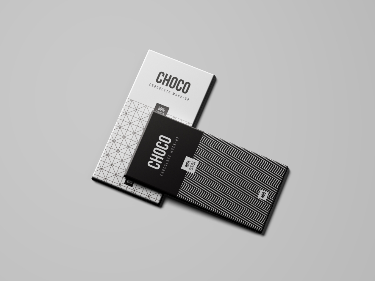 巧克力条包装纸设计样机模板 Chocolate Package Mockup插图(4)