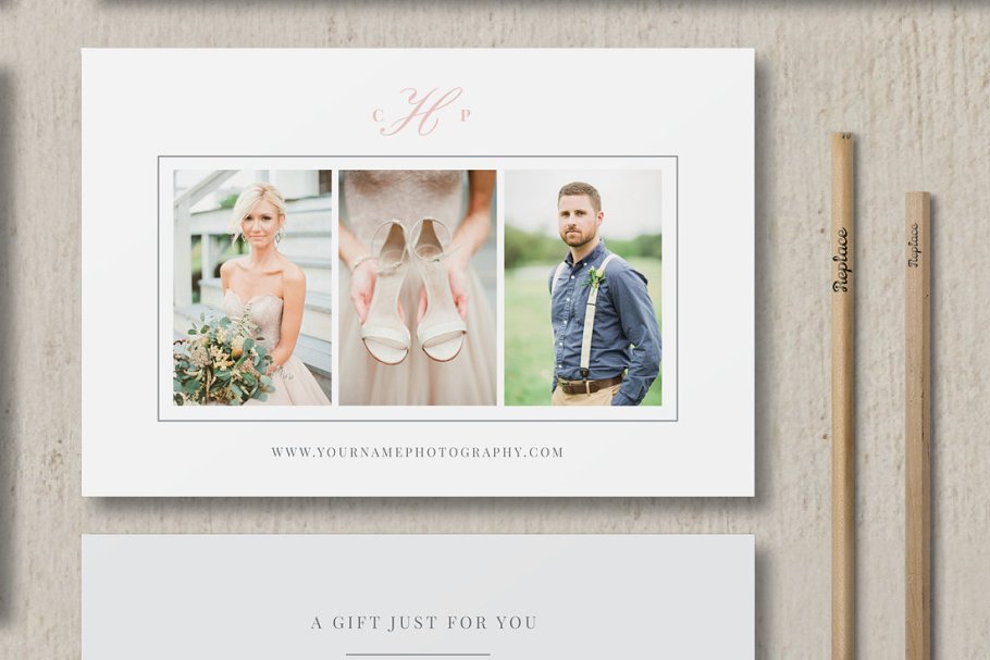 摄影师礼品卡贺卡模板  Photographer Gift Card Template插图(2)