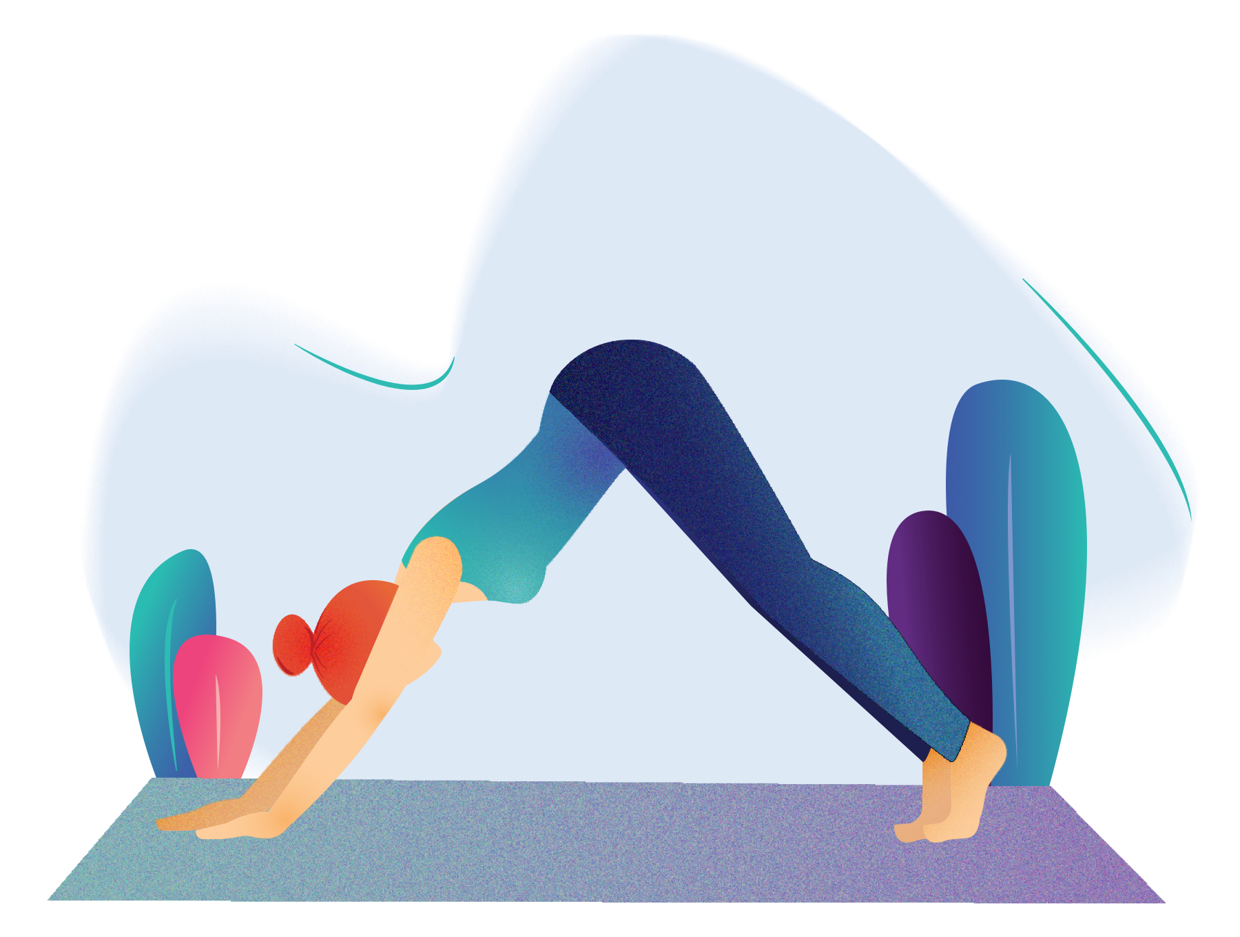 个性的瑜伽运动插画风格下载[Ai]插图(4)