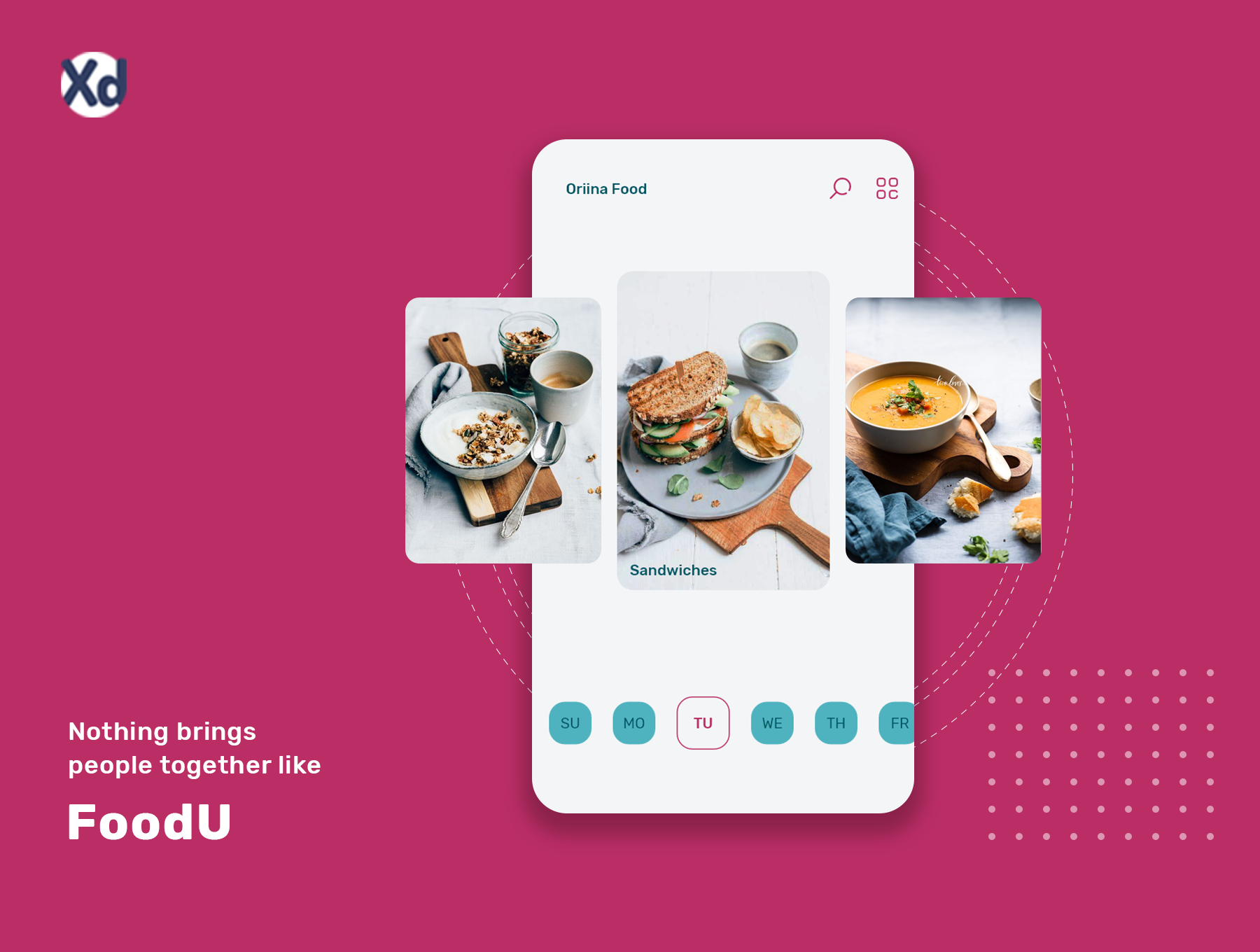 素材库下午茶：食品/餐厅美食主题APP UI套件[PSD,XD]插图(1)
