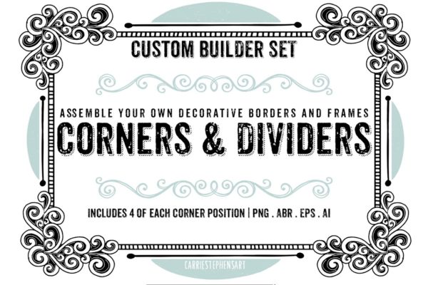 涂鸦手绘边框和框架 Hand-Drawn Borders &amp; Frame Doodles