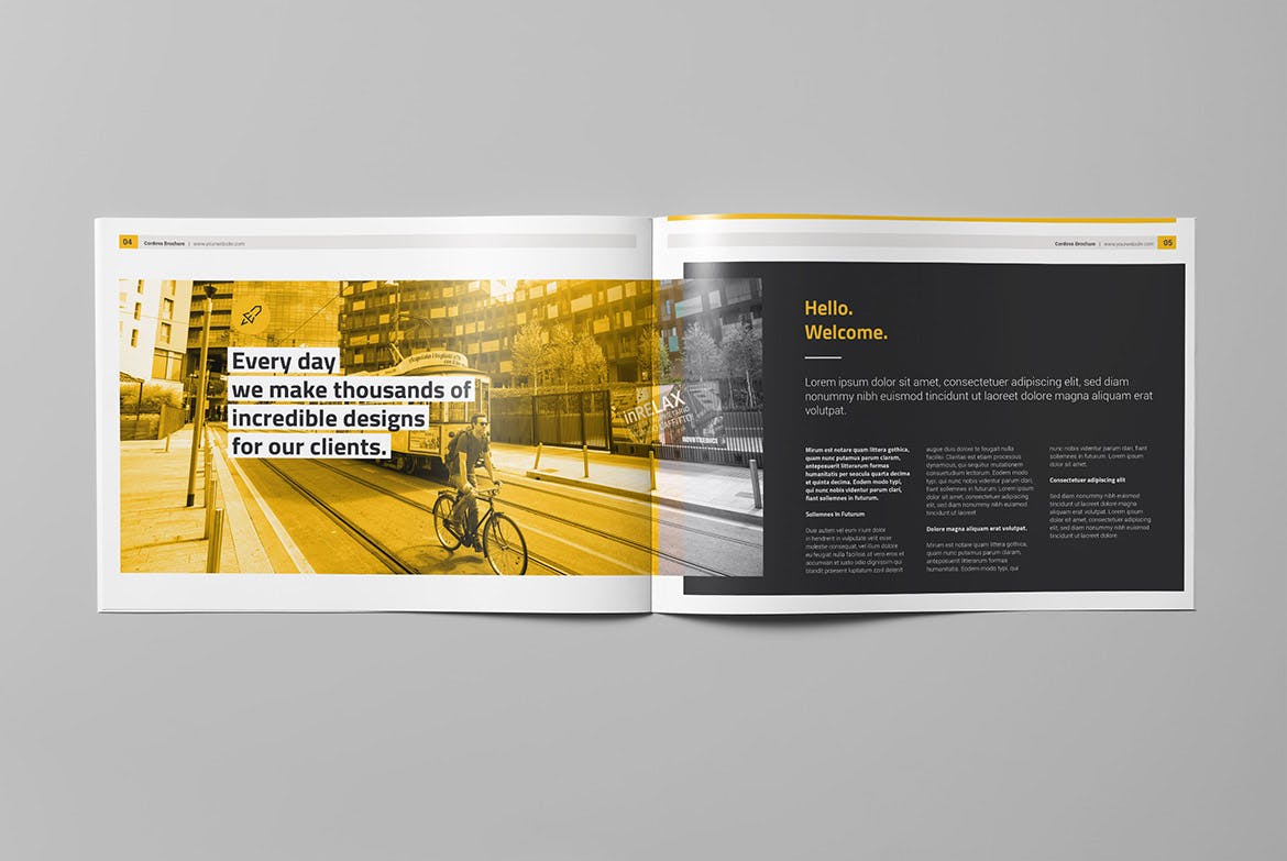 横版企业介绍宣传画册版式设计模板 Colorado Brochure Landscape插图(3)