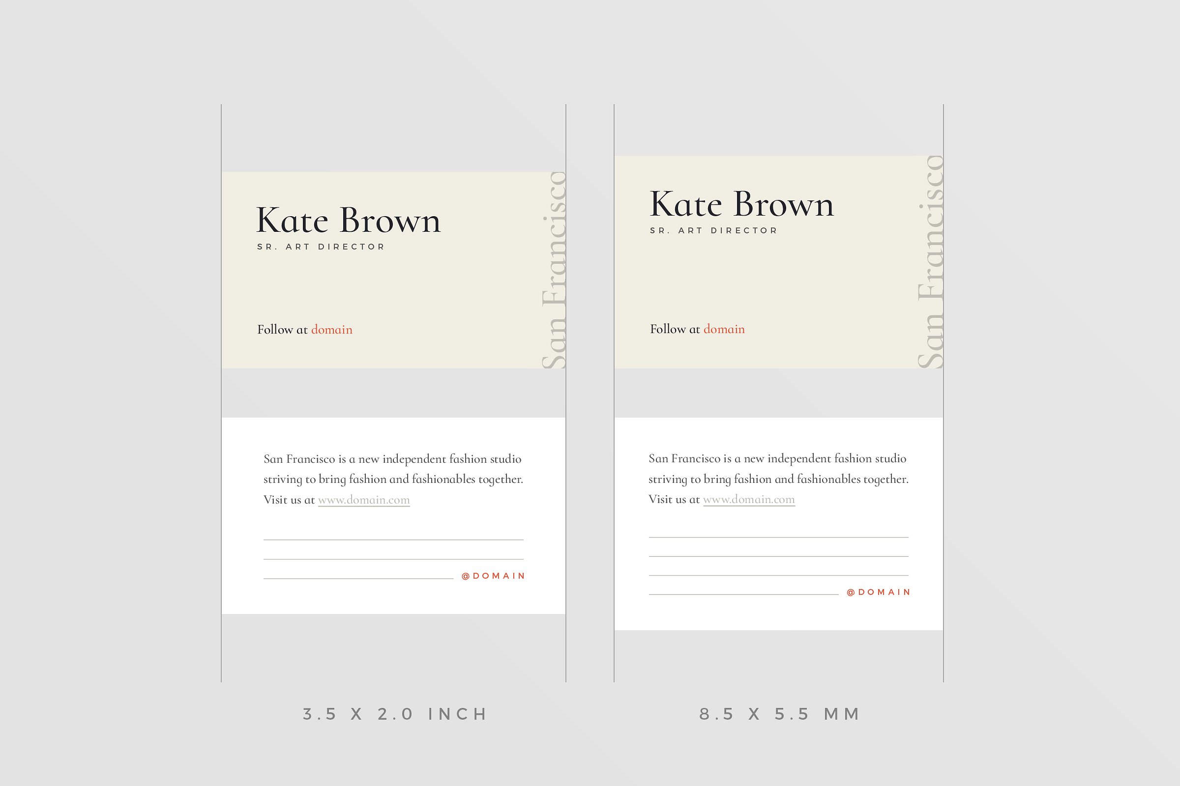 极简主义企业名片设计模板1 San Francisco Business Cards插图(4)