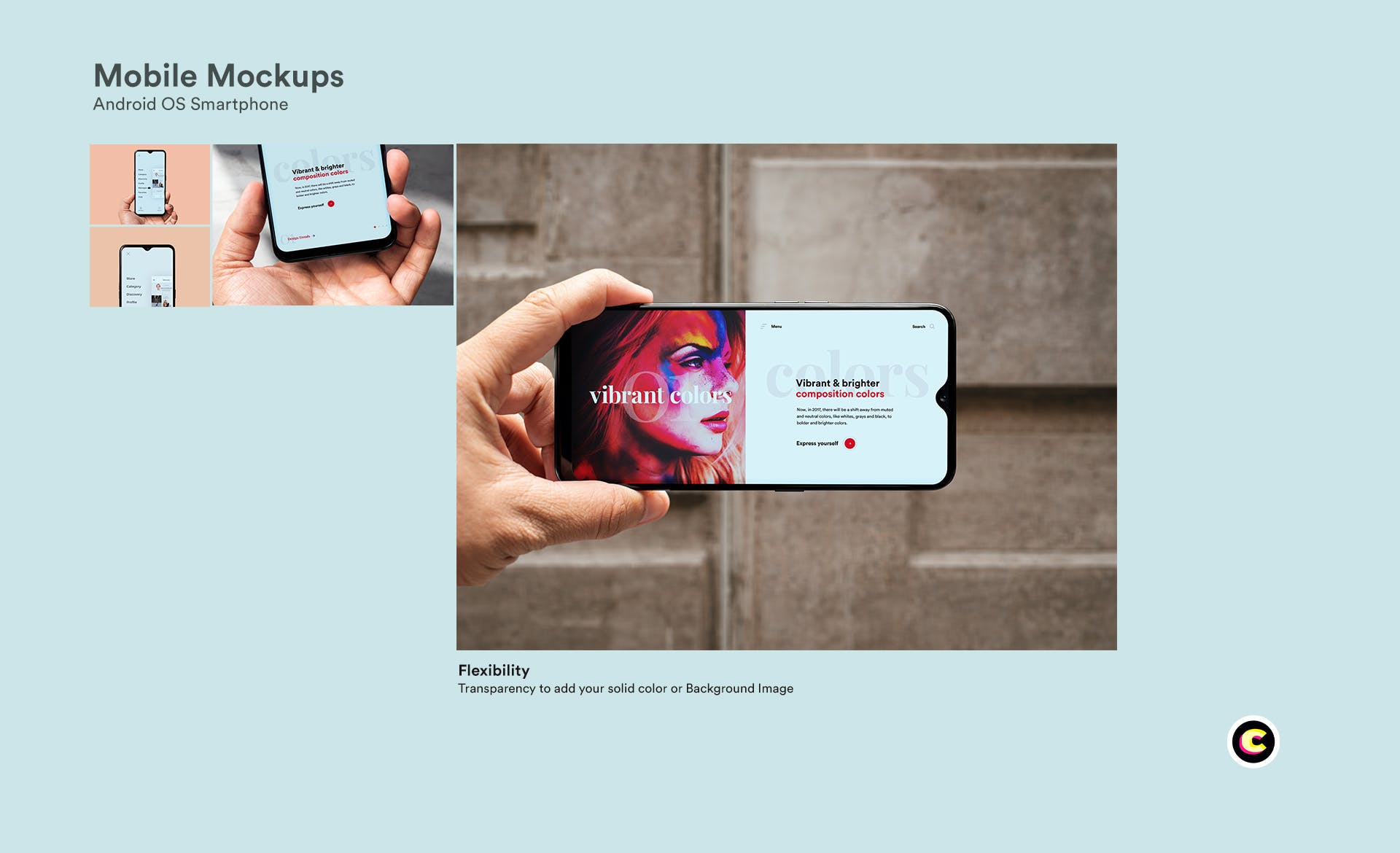 滴水屏智能手机屏幕预览样机模板 Mobile Mockups插图(3)