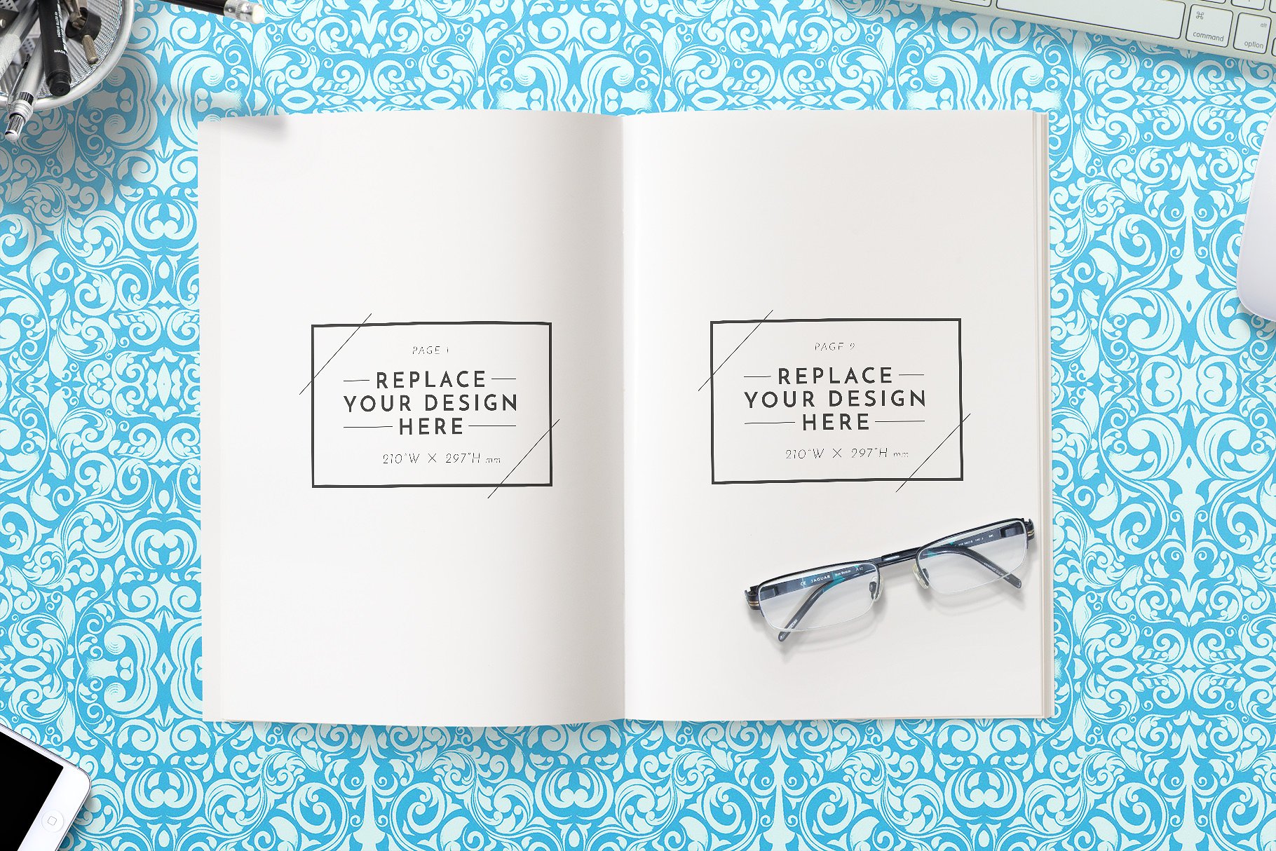 方形杂志、小册子、目录样机模板[2.45GB] Portrait Brochure Mockups插图(3)