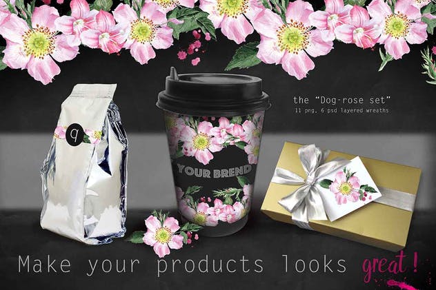 水彩花卉插画元素大合集 Watercolor Bundle over 120 PNG插图(3)