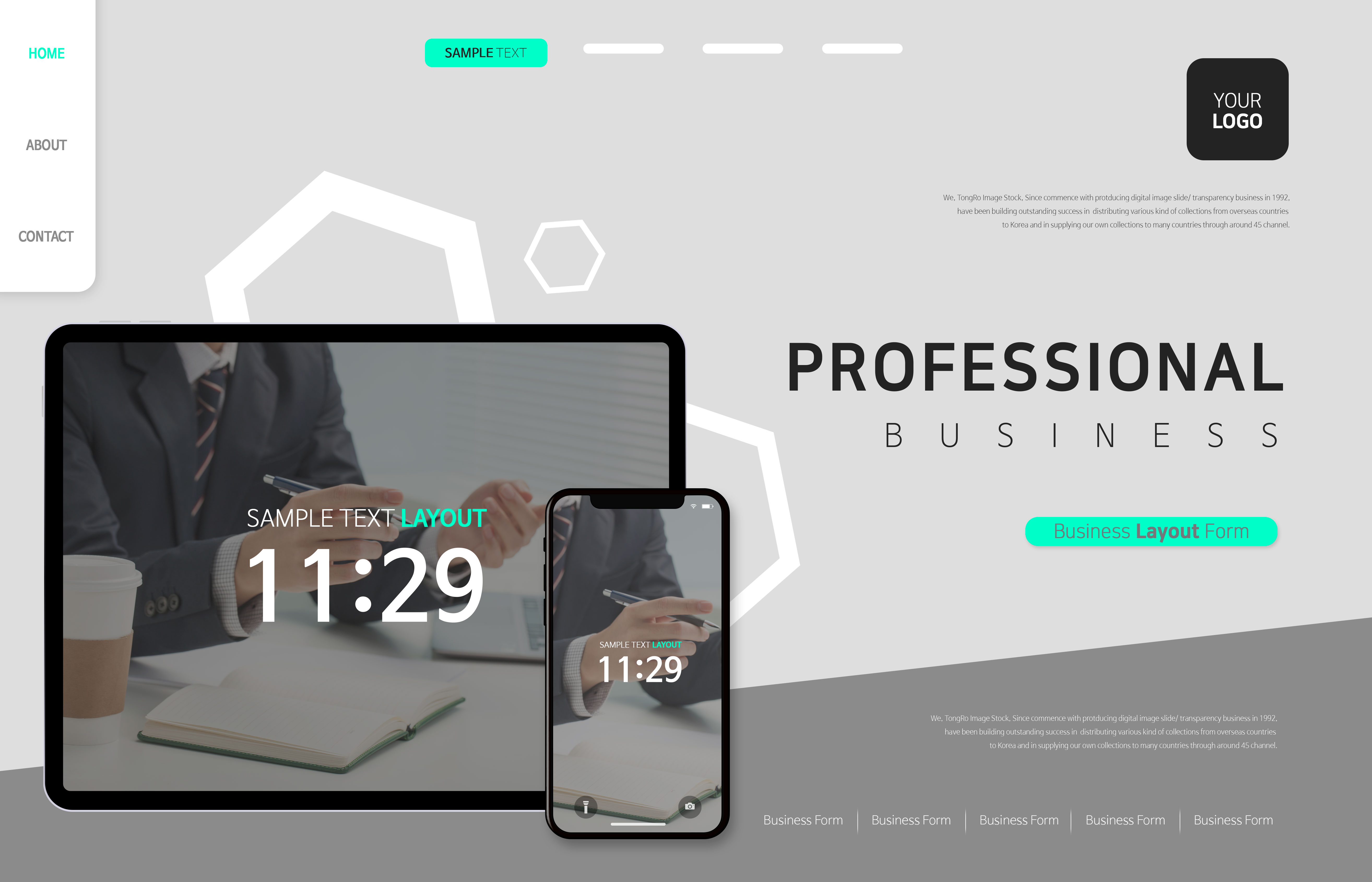 现代商业网站主页UI设计PSD模板插图