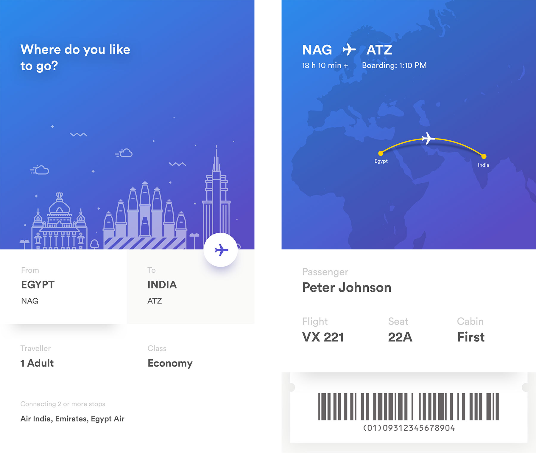 eTicket 概念应用界面