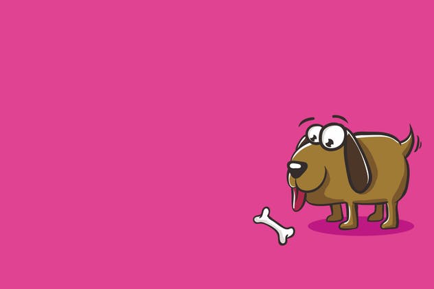 小狗&骨头矢量插画设计素材 Dog and Bones Illustration Artwork Vector插图(1)