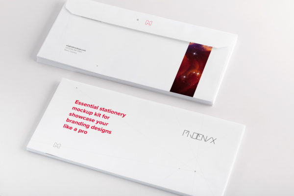 企业信头信封设计效果图样机02 Letterhead Envelope Mockup 02