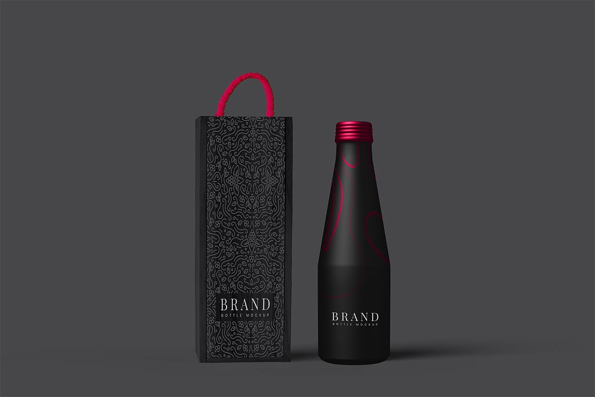 金属饮料瓶包装设计样机模板 Metal Bottle Package Mockup插图(1)