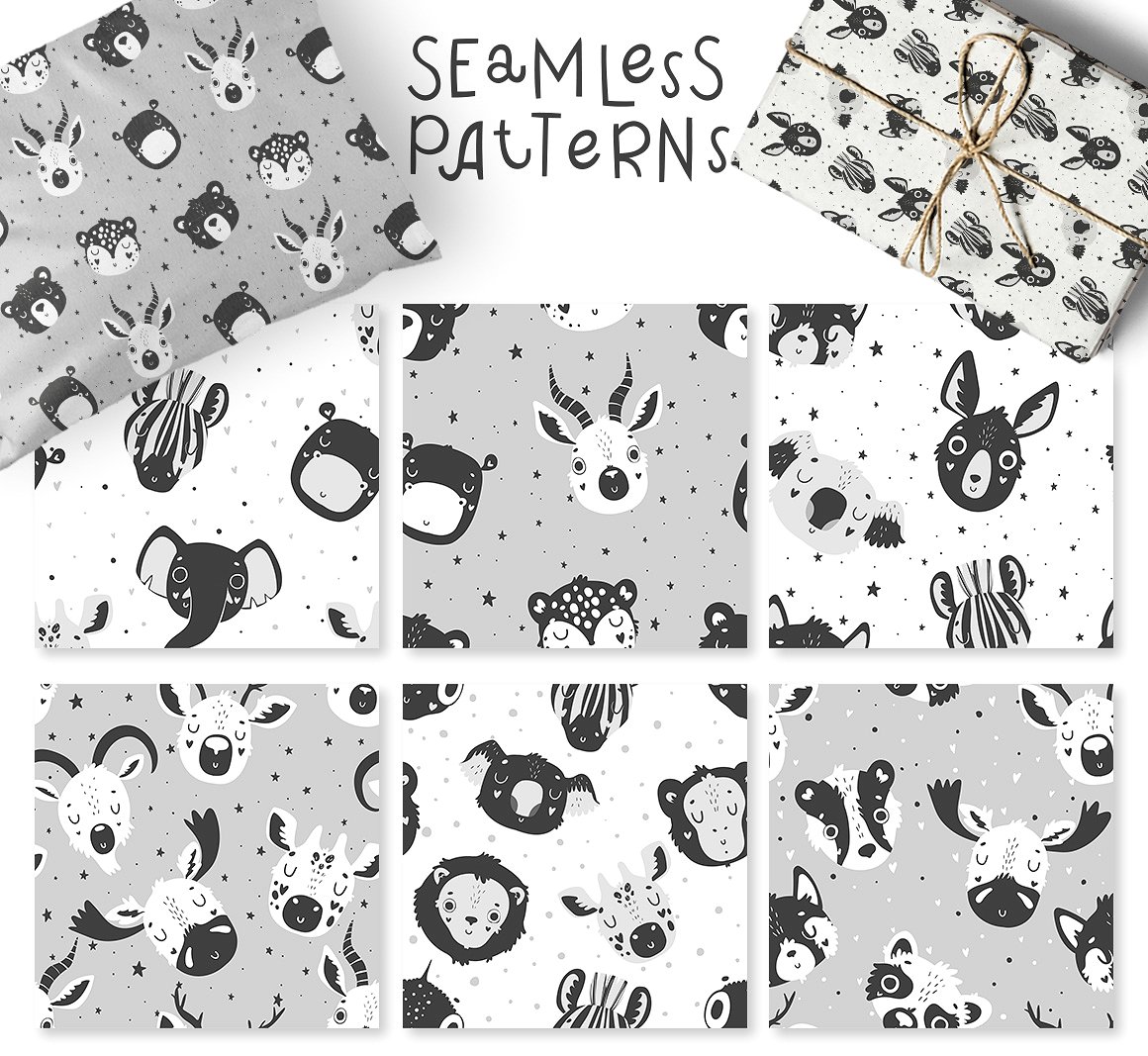 可爱的手绘单色卡通动物插图矢量素材下载[psd,eps,png,jpg]插图(3)