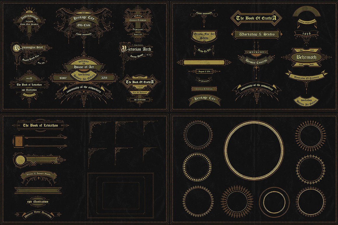 素材库下午茶：高品质的600+复古风格矢量logo标志标签大集合插图(16)