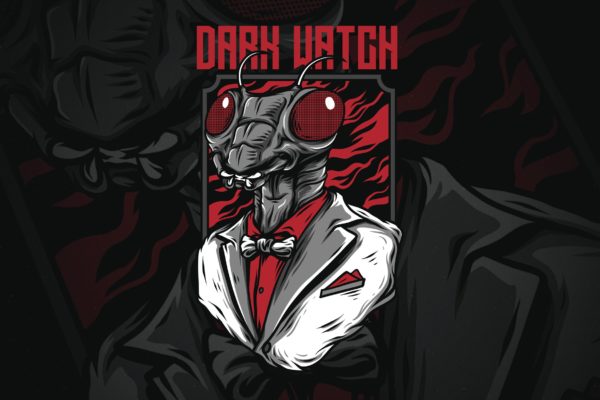 黑暗蚁人潮牌T恤印花图案素材库精选设计素材 Dark Watch