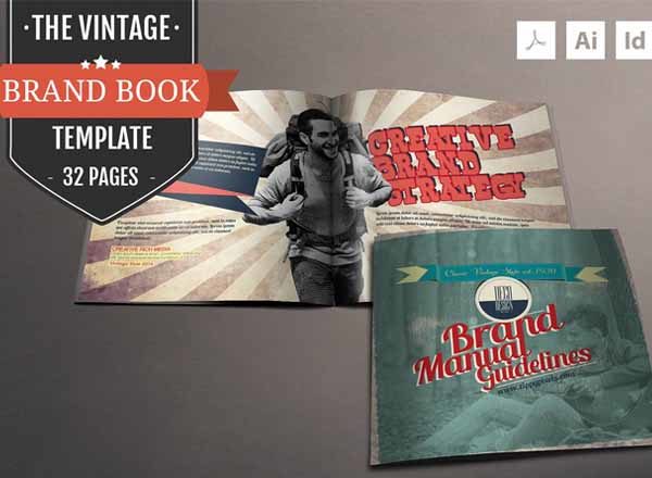 一款复古风画册模版下载[ai,indd,pdf]