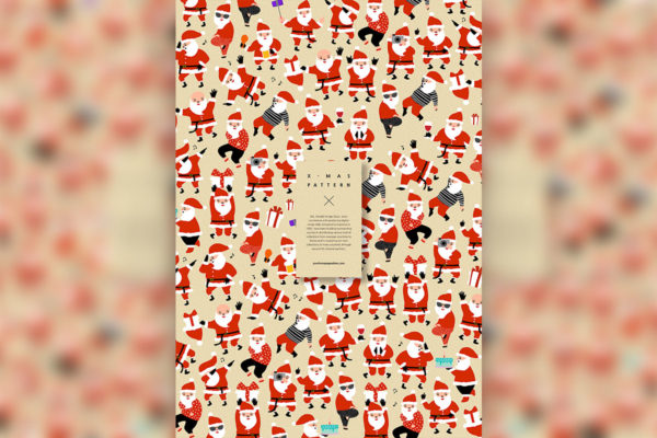 各种不同姿势的圣诞老人图案背景设计素材