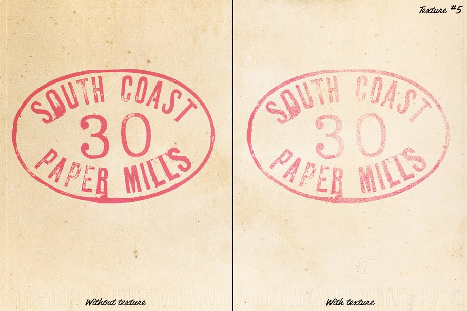 活版印刷套件：5款高分辨率油墨纹理+1款英文字体 Letterpress textures Kit 1插图(5)