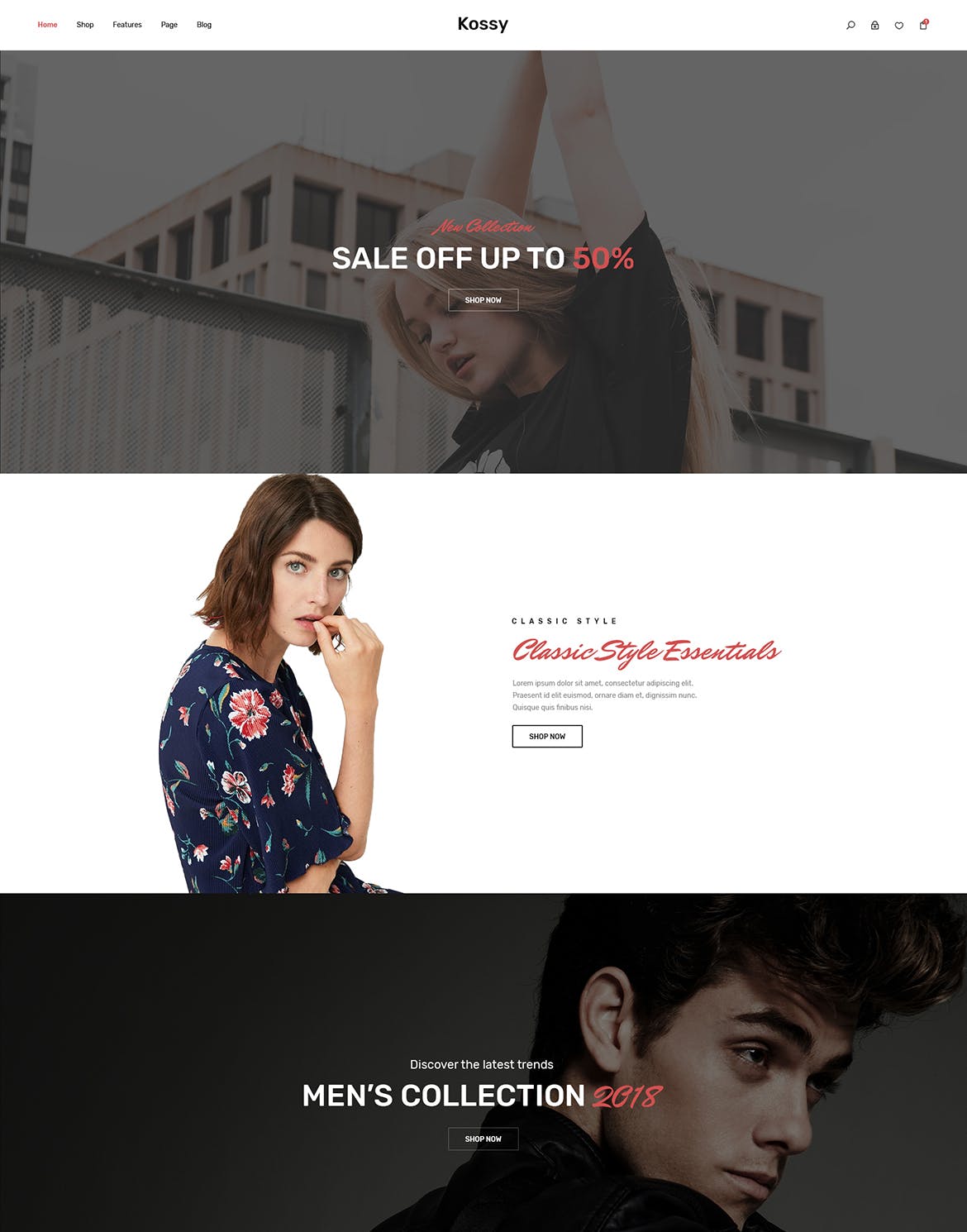极简设计风格网上商城平台设计PSD模板 Kossy | Minimalist eCommerce PSD Template插图(4)