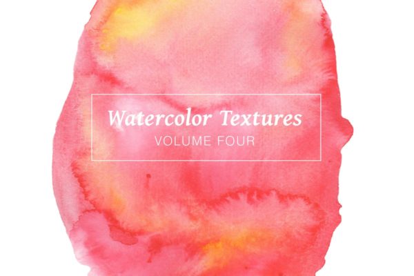 红色&amp;粉红色水彩肌理纹理素材Vol.4 Red &amp; Pink Watercolors – Volume 4