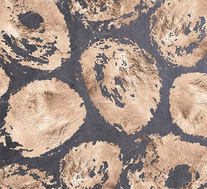 玫瑰金大理石，卵石和手绘水彩画笔触图案纹理 Oxidized Elements Gold & Watercolor插图(3)