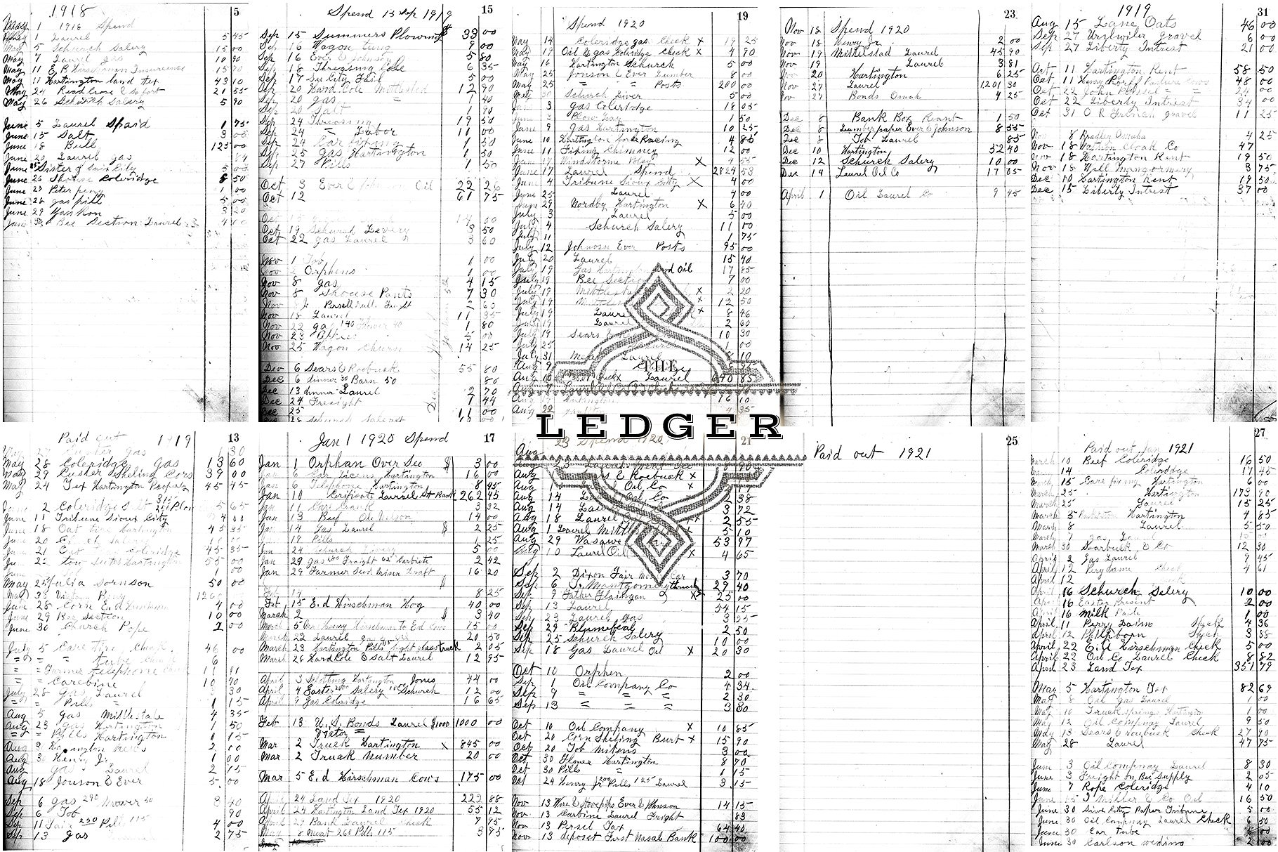 复古分类账本高清叠层&纸张 Ledger Hi-Res Overlays & Papers插图(5)