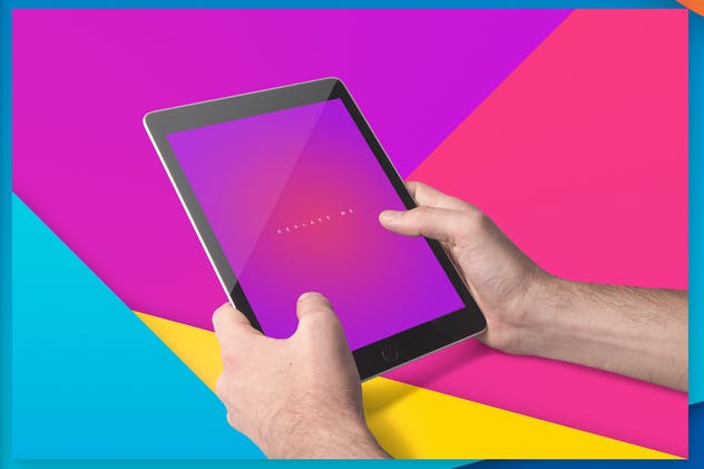 iPad平板电脑应用程序UI展示样机模板 iPad Tablet UI App Mockups with Vivid Backgrounds插图(8)