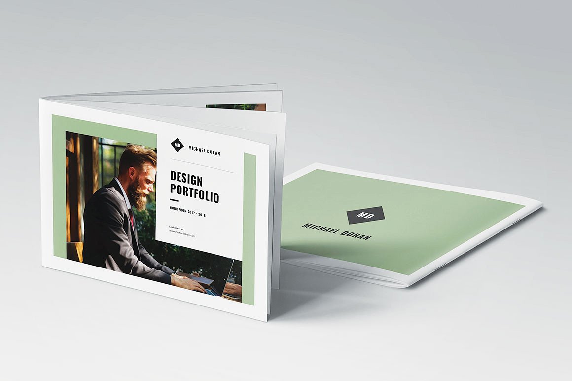 简约而专业的图形设计师产品组合杂志模板插图(1)