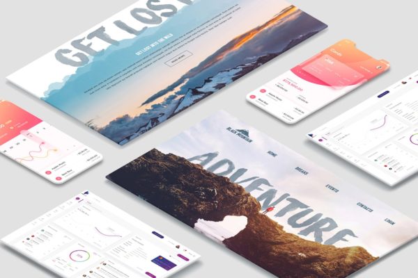 屏幕界面设计效果图等距网格样机模板 Isometric Device Screen Creator