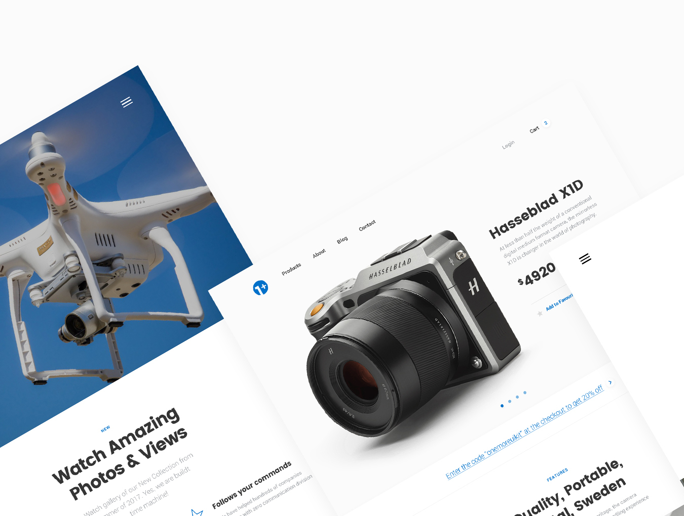 手机端+网页端设计 UI 套件 One More UI Kit(100个预设计层+5 PSD 案例)插图(2)