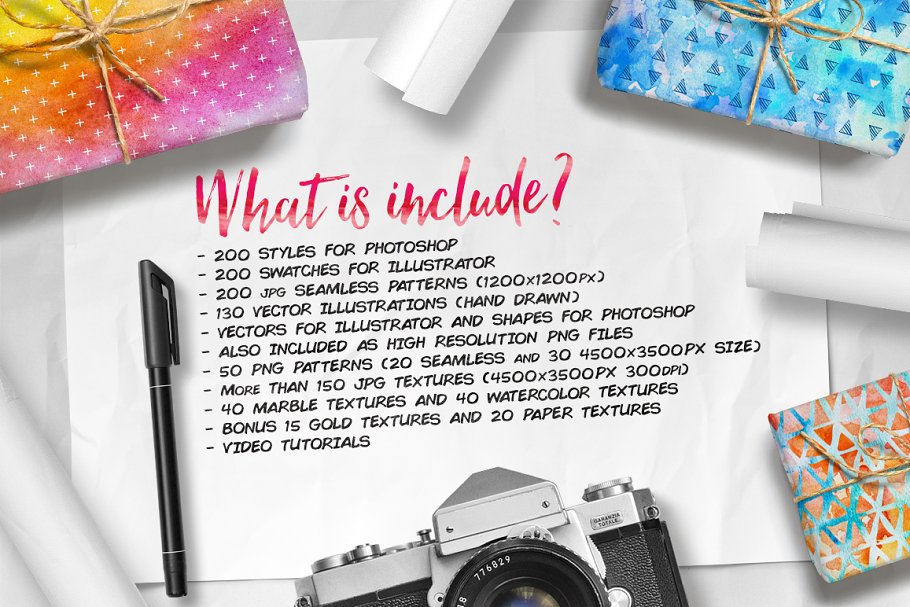 精选水彩设计素材合集[3.86GB] Artsy Watercolor Designer Toolkit插图(1)