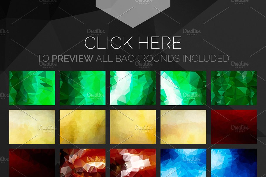 多彩抽象几何多边形背景 Colour Polygon Mega Pack插图(4)