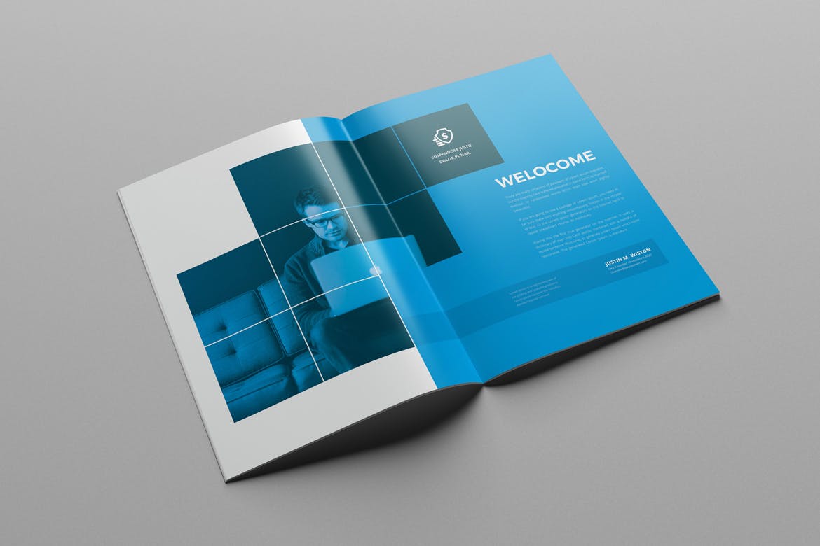 时尚简洁高端多用途的企业形象画册手册楼书杂志设计模板（indd）插图(2)