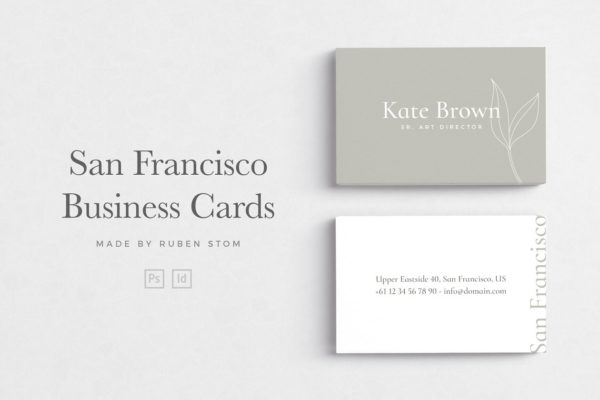 极简主义企业名片设计模板2 San Francisco Business Cards