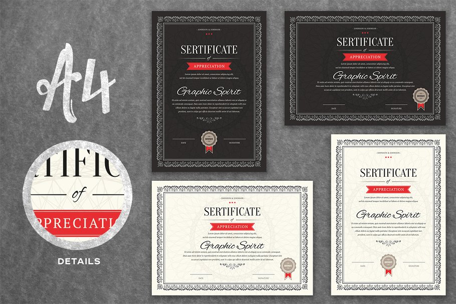 可编辑品牌授权认证证书模板 Editable Certificate Template插图(3)