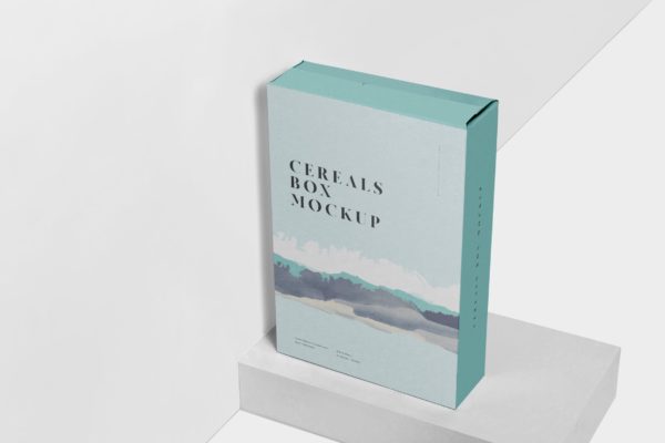 大尺寸麦片盒包装外观设计素材库精选 Cereals Box Mockup – Big Size in Rectangular Shape