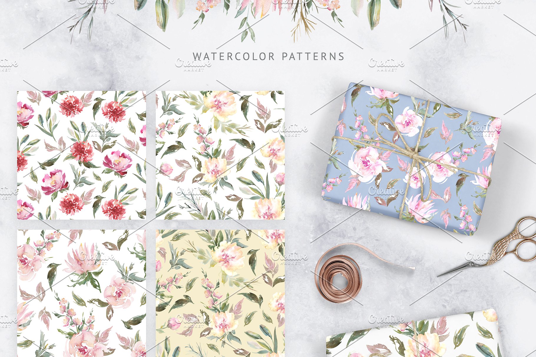 极力推荐：花卉图案纹理集合 Floral Patterns Bundle Vol.2 [3.45GB, 超过120款图案]插图(5)