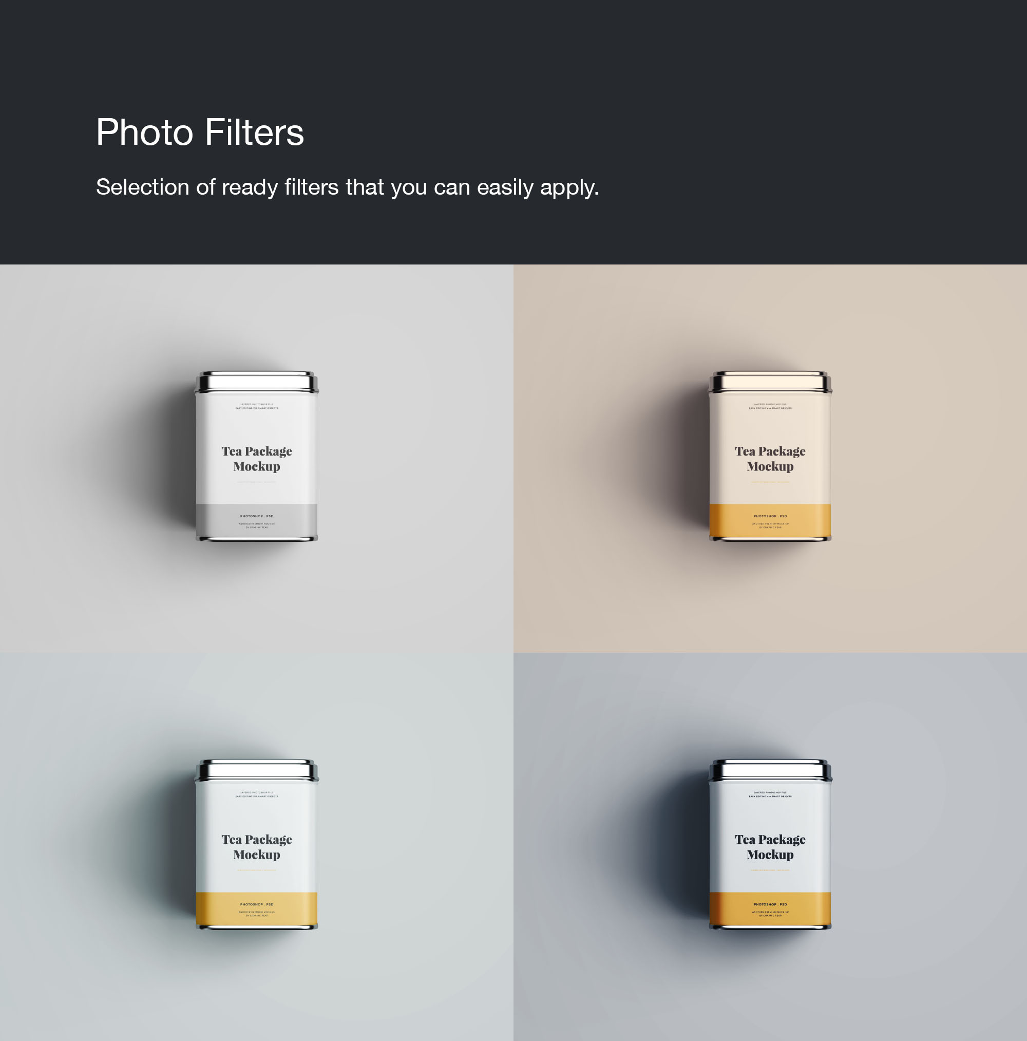 茶叶铁盒包装设计效果样机 Tea Package Mockup插图(10)