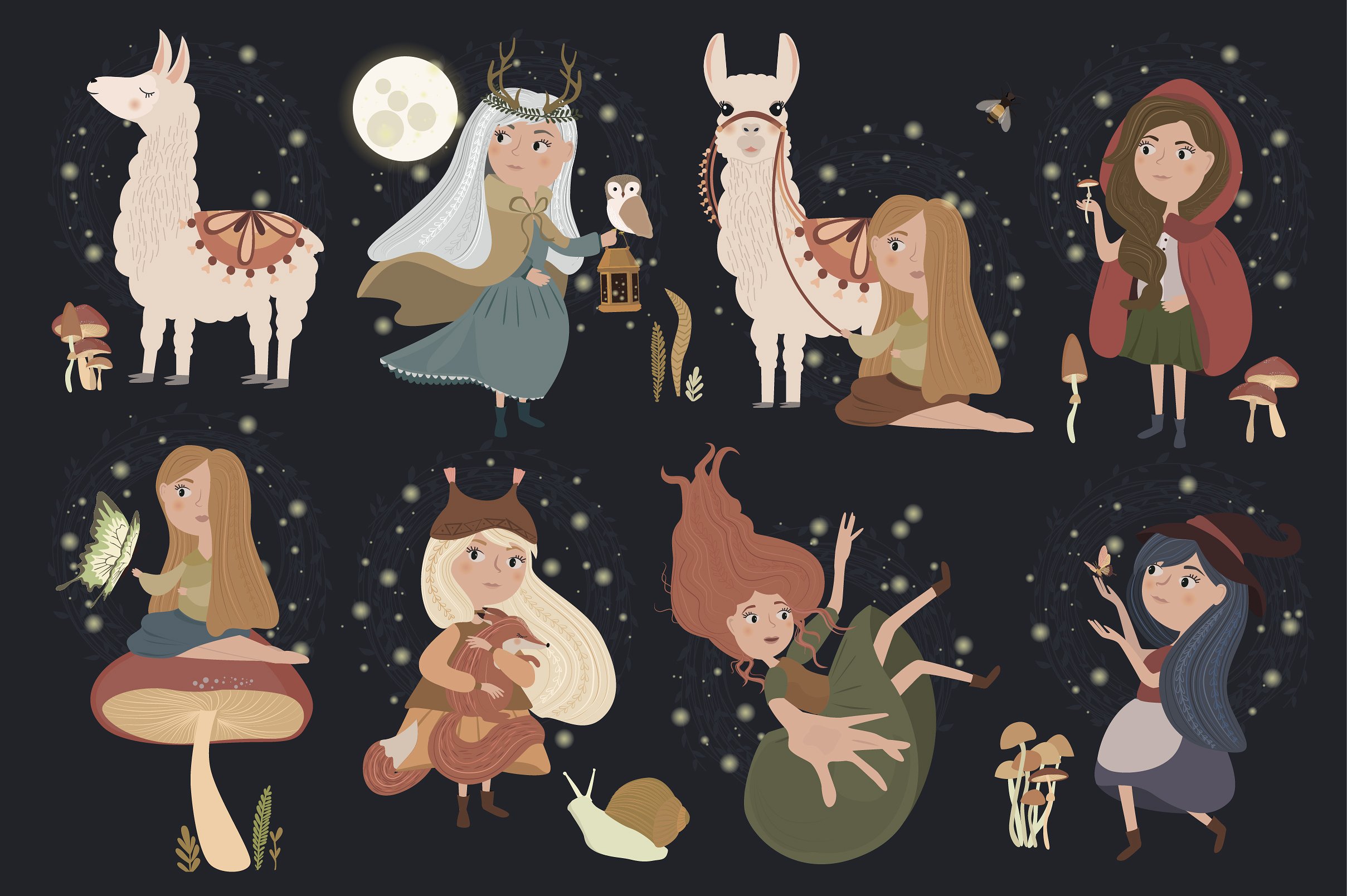 魔术森林剪贴画和卡通插图合集插图(1)