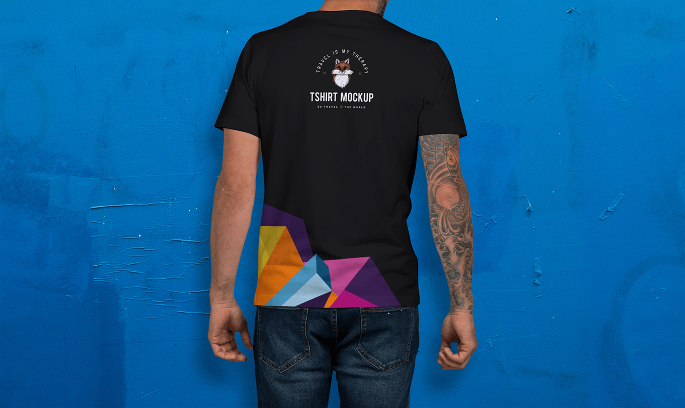 男士V领T恤设计模特上身服装效果图样机模板 T-shirt Mockup插图(6)