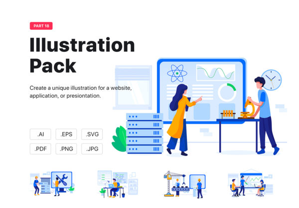 素材库下午茶：技术主题矢量插画素材合集