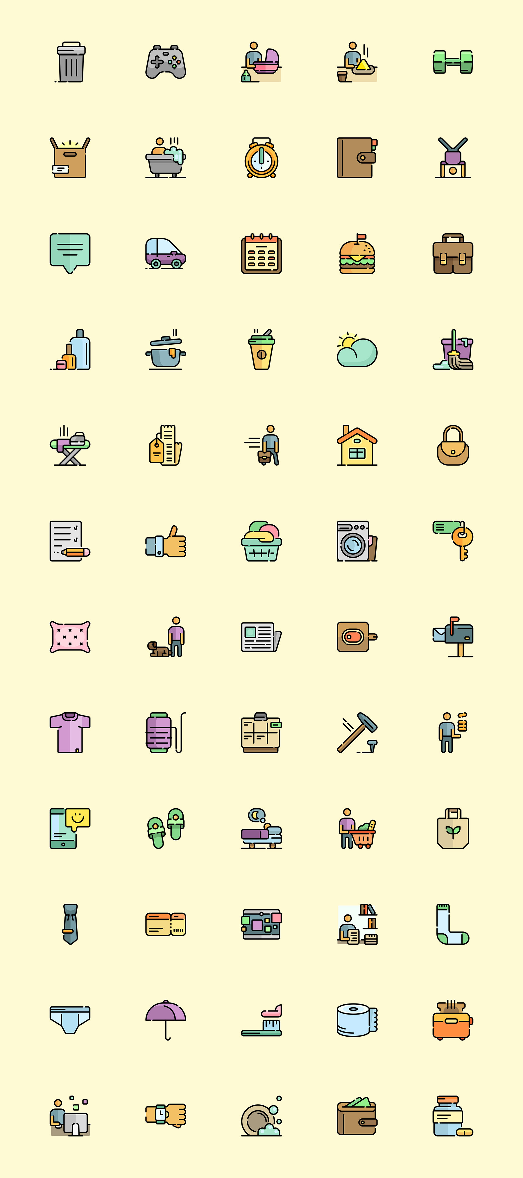 60 枚日常行为元素图标