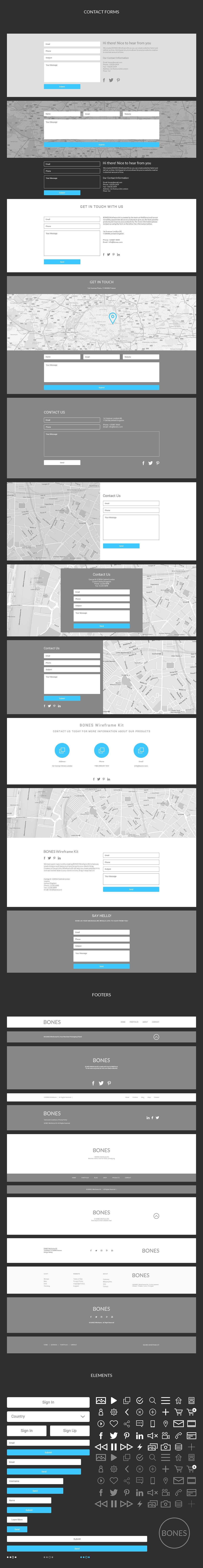 网页设计线框图素材包 Bones Wireframe Kit插图(6)